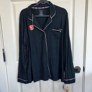 NWT Magnetic Me Onyx Modal Womens Magnet Front Long Sleeve Pajama Top Size XXL